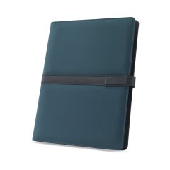 SANDERSON FOLDER, A4 mapa od PU (50% reciklirano) s magnetskim zatvaranjem i bilježnicom s liniiranim listovima, plava, 93656-104