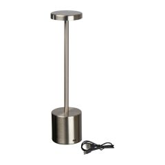 Edelstahl-Tischlampe mit wiederaufladbarer Batterie, grau, MA9392907