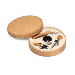 MORETO, set vino con 4 pezzi in bambù, acciaio inossidabile e ABS, naturale, 94119-160