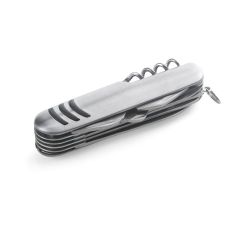 KAPRUN, coltello tascabile multifunzione in acciaio inossidabile e metallo, Argento satinato, 94147-127