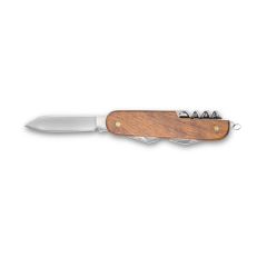BELPIANO, coltello tascabile multifunzione in acciaio inox e legno, naturale, 94159-160