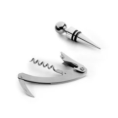 BARREL, Zinc and stainless steel wine set, Satin silver, 94191-127