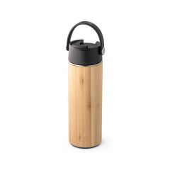 LAVER, termovka iz bambusa, nerjavečega jekla in PP 440 mL, črna, 94257-103