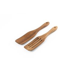 BATALI, Set of two cutlery sets in acacia wood, Dark natural, 94291-170