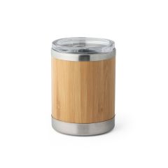 LYCKA, skodelica iz bambusa in nerjavnega jekla 350 mL, naravna, 94761-160