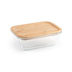 PORTOBELLO, Lunch Box, Hermetic box in borosilicate glass and bamboo lid 1000 mL, Natural, 94781-160