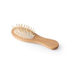 DERN, Wooden hairbrush with round bamboo bristles, Natural, 95055-160