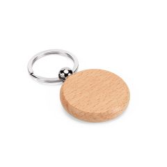 STEWIE ROUND, okrugli privjesak za ključe od bukovog drveta, prirodni, 95094-160