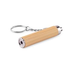 RACHEL, Bamboo and ABS key ring with LED torch, Natural, 95108-160