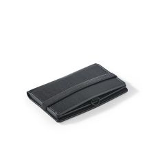 GLENN, PU Kartenhalter mit elastischem Verschluss, Schwarz, 95128-103