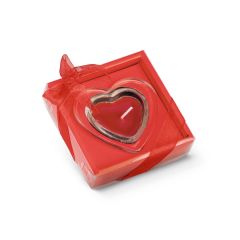 SWEET, candela a forma di cuore e base in vetro, rosso, 95817-105