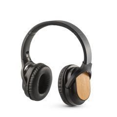 GOULD, Foldable wireless headphones with 4h battery life in bamboo and ABS, Black, 97126-103