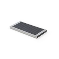 CLERK, 8.000 mAh power bank with solar panel in 100% recycled aluminium, 97137