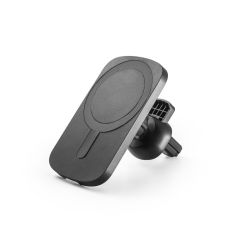 KOCH, Car smartphone holder with wireless magnetic charger 15W in recycled ABS (100% rABS), Black, 97168-103