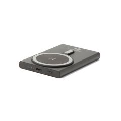 WRIGHT 5, power bank magnetica con ricarica super veloce in alluminio riciclato e ABS riciclato 5000 mAh, nero, 97215-103