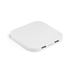 CAROLINE, Superfast 15W wireless charger with HUB 2 USB-A ports in recycled ABS (60% rABS), 97903