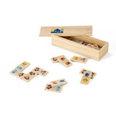 DOMIN, gioco domino in legno per bambini, 28 pezzi con simpatiche figure di animali, Luce naturale, 98074-150