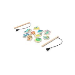 FISHY, Angelspiel bestehend aus 10 Holzfischen, ideal für Kinder, natürlich, 98160-160