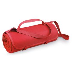 FLEECE, Fleece blanket with handle and strap (160 g/m²), Red, 99077-105