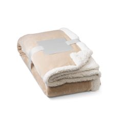 HEIDEN, coperta in pile reversibile (190 g/m²) con nastro di raso e carta personalizzata, 99078
