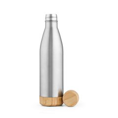 Congo Flasche rSS und Bambus 780ml. Doppelwandig und Auslaufsicher, Silber, ABT017-107