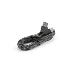 Leibniz Kabel rPET. 1 m USB-A auf USB-C. Schnellladen, Schwarz, ACB007-103