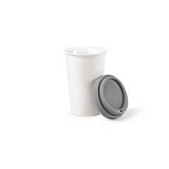 Tagus potovalna skodelica keramika 330ml. Dvojni zid s koloriranim pokrovom, ACP012