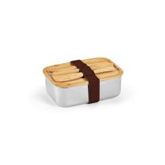 Warhol Lunchbox rSS 740ml mit Bambusdeckel und Besteck, Silber, ALB001-107
