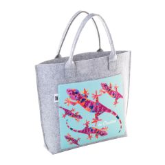 CreaFelt Shop A, po meri izdelana nakupovalna torba, belo / sive, AP716518