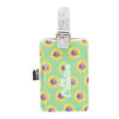 CreaFelt Tag, custom RPET luggage tag, white / grey, AP716679