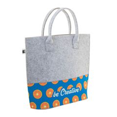 CreaFelt Shop C, prilagojena RPET nakupovalna torba, belo / sive, AP716684