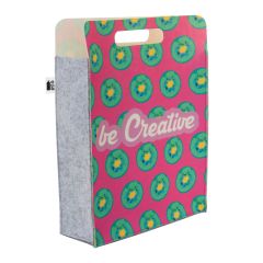 CreaFelt Shop D, personalizirana nakupovalna torba RPET, belo / sive, AP716685
