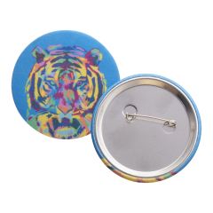 PinBadge RPET Maxi, značkica z zatičem, bela / srebrna, AP716725
