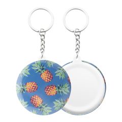 KeyBadge Mini, pin button keyring, white, AP718216