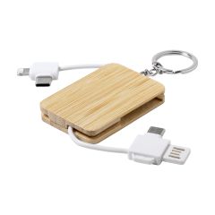 Edulis, obesek za ključe z USB polnilnim kablom, bela / naravna, AP722043-01