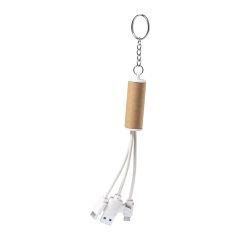 Paplen, obesek za ključe z USB polnilnim kablom, naravna, AP722528
