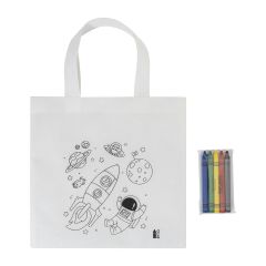 Spacolo, RPET colouring shopping bag, white, AP800299