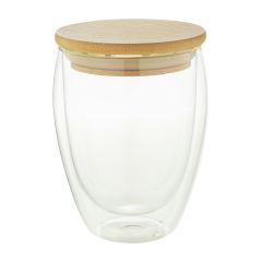 Bondina M, tazza termica in vetro, trasparente / naturale, AP812425