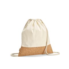 Orizaba Drawstring Bag rCotton 180gsm and Cork, Natural, ASB010-160