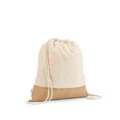 Denali Drawstring Bag rCotton 180gsm and Jute 275gsm, Natural, ASB013-160