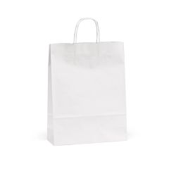 Sacchetto kraft Etna L White FSC®. 100gsm. Made in Portugal, bianco, ASB017-106
