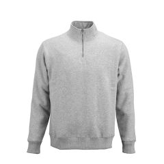 Felpa Malibu con zip 1/4. Cotone org., rCotton e rPET. Prodotto in PT, ASW005