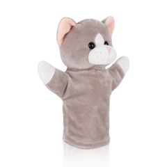 Gatto di peluche, marionetta a mano | Jinx, grigio, HE693-19