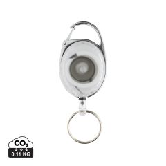 Portachiavi con clip roller in ABS riciclato RCS, bianco, XDP191.6503