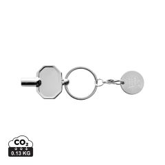 Portachiavi chiave radiatore in lega di zinco riciclato RCS con moneta, argento, XDP191.7002