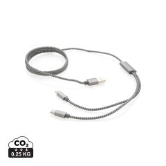 3-in-1 braided cable, grey, XDP302.232