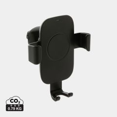 RCS recycled plastic 10W wireless charging car holder, black, XDP302.561
