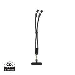 LoopAmp RCS RPET nastavljiv trak za zapestje za telefon 60W kabel, črna, XDP302.5701