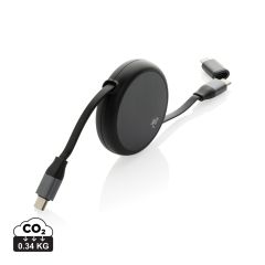Terra RCS reciklirani aluminij izvlečni 240W 2-v-1 kabel, črna, XDP302.7701