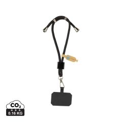 CarryLoop RCS podesivi držač za telefon od recikliranog PET-a za zapešće, crno, XDP302.8401
